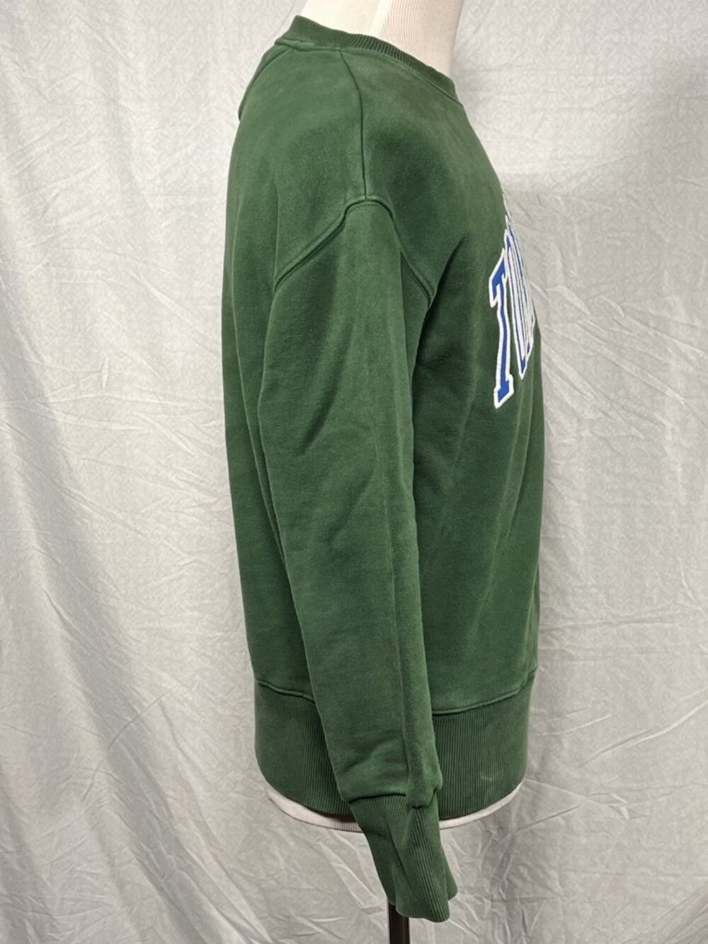 Women’s Size Medium Tommy Jeans Crewneck Sweatshirt Spell Out Green Flag Heavy - Picture 3 of 16